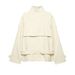 Women's Clothing Women's Stand Up Collar Belted Trench Coat Curved Silhouette Style Outerwear Long Sleeve For Formal & Casual_ecoleips.com