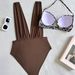 Deep V Bikini Set For Women – Sexy Two-Piece Swimwear, Adjustable Ties & Removable Padding, Quick-Dry Polyester Blend_ecoleips.com