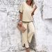 Diyun European And American Resort Style Short Sleeve Sweater Straight Long Pants Set Women's Clothing 2025 Fall/Winter_ecoleips.com