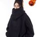 Aria Basics European American Style Hooded Sweatshirt For Women, Autumn 2025 New Loose And Lazy Thickened Fleece Warm Top Jacket_ecoleips.com