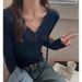 Premium Lyocell Tencel Women's Base Layer Top Korean Style V Neck Button down Long Sleeve Brushed Design for Autumn Winter Inner Wear_ecoleips.com