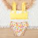 New European And American Style Children's Swimwear, Hot Spring Two-piece Swimsuit, Cute Yellow Bikini Set For Girls_ecoleips.com