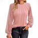 2026 New Cross-Border European And American Women's Fashion Long Sleeve Lace Top Casual Autumn Knitted Shirt_ecoleips.com