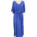 Women's Solid Color Rayon Beach Sun Protection Shirt European American Style Loose Fit plus Size Belted Vacation Dress Bikini Cover up_ecoleips.com