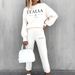 Women's Printed Two Piece Tracksuit, Long Sleeve Pullover Top And Drawstring Waist Pants, Casual Sportswear For Spring And Fall_ecoleips.com