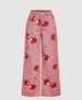 Women's Clothing Sweet Cherry Print Wide-Leg Jeans – High-Waisted Retro Denim (Pink, Sizes 26-31, Comfort Fit)_ecoleips.com