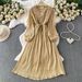 Elegant Embroidered Ruffle V Neck Dress Slimming Design Ethnic Retro Style Women's Summer Dress_ecoleips.com