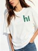Women’s Oversized T-Shirt Cute Hi Letter Graphic Casual Loose Short Sleeve Streetwear Top_ecoleips.com
