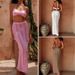 Women's Clothing Vacation Three Dimensional Hook Flower Hollow Back Strap Fashion Sun Protection Long Skirt Beach Cover Up Suit_ecoleips.com