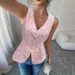 Women's Sleeveless Top European American Style Summer Fashion Vest Thin Polyester Material Elegant Slimming Design_ecoleips.com