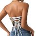 Sexy Fishbone Bra Retro Vest Cross Strapless Printed Tie-Up Top For Hot Girls Women's Clothing_ecoleips.com