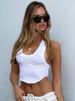 Ribbed Square Neck White Sexy Slim Y2K Crop Tank Top Summer Women Goth Clothes Streetwear Vacation Casual Wholesale_ecoleips.com