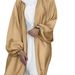 Verve 2025 New Muslim Women's Satin Puff Sleeve Robe Dubai Elegant Cardigan_ecoleips.com