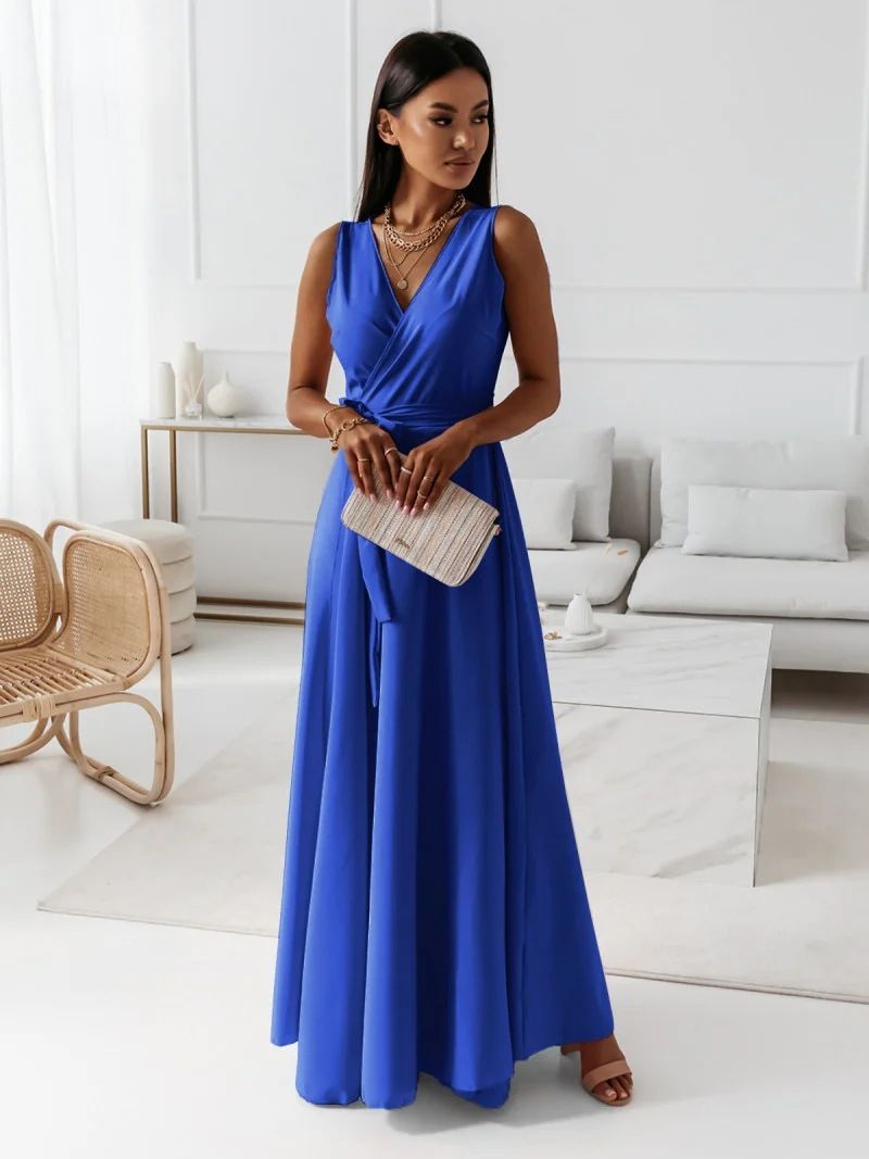 Women's Clothing 2025 New European And American Lace V Neck Evening Long Dress Dress For Women_ecoleips.com