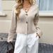Women's V-Neck Short Cardigan Sweater - Lightweight Knit Casual Open Front Top For Spring Summer Vacation_ecoleips.com