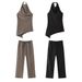 European American Cross-border Women's Clothing Wholesale: Minimalist Halter-neck Top And High-waisted Straight-leg_ecoleips.com