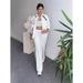 Women's Casual Two-Piece Set Spring Stripe Color Block Lounge Pants Outfit - Comfortable Stretchy Polyester Jogger Suit For Sports Travel Daily Wear_ecoleips.com