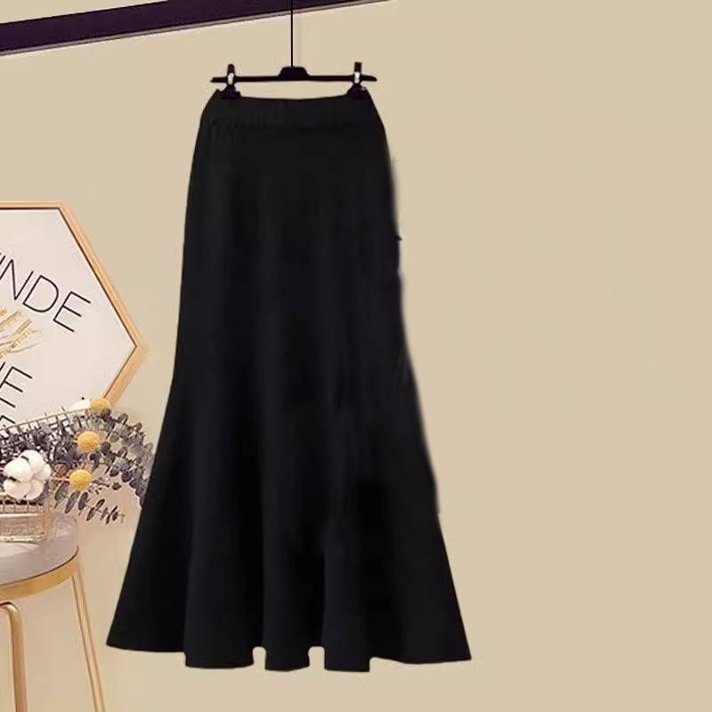 Women's Clothing Autumn Plus Size Outfit For Women New Style Fashion Temperament Age Reducing Hooded Knitted Sweater Skirt Two Piece Suit_ecoleips.com
