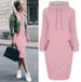 Women's Clothing Four Colors, Long Sleeved Turtleneck Sweatshirt Dress_ecoleips.com
