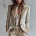 Women's Velvet Blazer Long Sleeve Printed Lapel Flared Cuffs With Pockets Fashion Outerwear_ecoleips.com