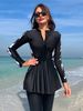 Women's Clothing Women's One-piece Sports Swimsuit Long-Sleeved Tight-Fit Conservative Design Printed Sunscreen Seaside Surfsuit_ecoleips.com