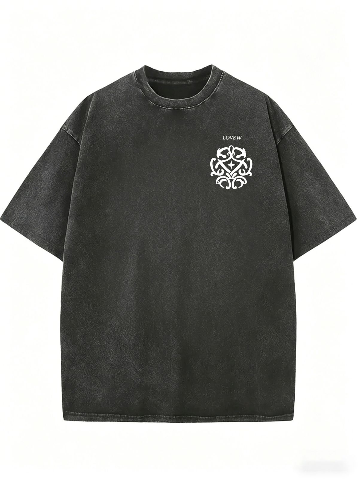 Women's Oversized Vintage Tee, Washed Finish Crew Neck Casual Fashion Top_ecoleips.com