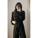 Early Autumn Outfit For Women 2026 New Style Cool Chic Black Shirt And Suit Pants High-end Fashion Two-piece Set_ecoleips.com