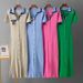 Women's Slim Fit Knit Dress - Elegant Polo Collar Long Sleeve Maxi Dress With Embroidery Detail_ecoleips.com