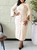 K Women's Plus Size Fashionable Round Neck Dress With Hip Hugging And Elegant Temperament_ecoleips.com