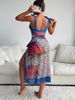 Women's Retro Lace-Up One-Piece Swimsuit - Slim Fit Printed Beach Swimwear_ecoleips.com