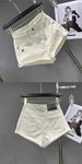 2026 Summer New High-waisted Denim Shorts With Diamond Design Women's Wide-legged Slim-fitting Hot Pants_ecoleips.com