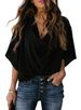 Aria Basics Aria Basics 2025 Independent Site New European And American Chiffon Shirt Loose V-neck Casual Top T-shirt Women's_ecoleips.com