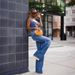 Women's High-Waisted Button-Fly Jeans – Raw Hem Distressed Denim Pants, Loose Fit Streetwear Style (Blue, S-4XL)_ecoleips.com