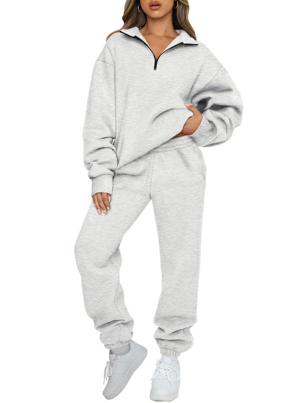 2023 New Cross-Border Best-Selling Women's Solid Color No-Pocket Sweatshirt Pants Set For Europe And America_ecoleips.com