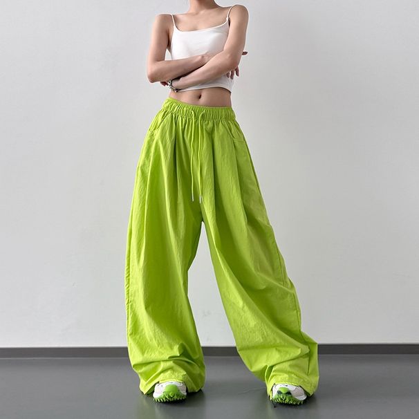 Summer American Retro Ice Silk Draped Lazy Style Yamamoto Floor-Length Women Versatile Wide-Leg Casual Pants_ecoleips.com