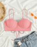 Verve 2025 Women's Solid Color Shell Bikini With Underwire Push-Up Sexy Strap Swimsuit Single Top_ecoleips.com