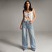 Women's Clothing 90s Vintage Low-Rise Baggy Jeans – Relaxed Fit Wide-Leg Denim Pants For Women (Light Blue)_ecoleips.com