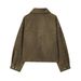 Women's Faux Leather Pilot Jacket – Stylish Autumn Bomber Coat, Slim Fit With Ribbed Cuffs, European & American Streetwear (Black, Sizes S-L)_ecoleips.com