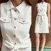 Summer White Denim Dress With Belted Waist - Sleeveless Square Neck A-Line Midi Dress For Women, Casual Boho Style_ecoleips.com