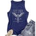 and . Bestseller Eagle Print Round Neck Top T-Shirt Spring Summer Casual Sleeveless Foreign Trade Vest_ecoleips.com