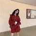 Retro Style Women's Two Piece Set Loose Embroidered Polo Collar Sweatshirt Casual Sporty Fashionable Versatile Early Autumn Suitable_ecoleips.com