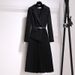 Women's Clothing Autumn New Blazer High End Sophisticated Two Piece Long Sleeved Pleated Dress_ecoleips.com