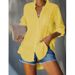 Women's Clothing Women's Solid Color Plus Size Casual Loose Breasted Shirt Style Clothing For Women For Formal & Casual For Women_ecoleips.com