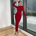 INS European And American Style 2023 Autumn Winter New Women's Fashion Round Neck Long Sleeve Slim Fit Bodycon Solid_ecoleips.com