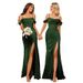 Women's Clothing Long Satin Bridesmaid Dresses Women Spaghetti Strap Ball Gown With Twill Banquet Evening Dresses_ecoleips.com