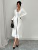 Women's Clothing Long Sleeved Hip Wrapped Elegant Knit Dress With Long Sleeves & V-Neck – Slim Fit, Stretchable, And Stylish For Women_ecoleips.com