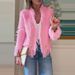 Boho-Chic Fringe Blazer For Women – Polyester Draped Jacket With 3D Texture & Tassel Details (XS-3XL)_ecoleips.com