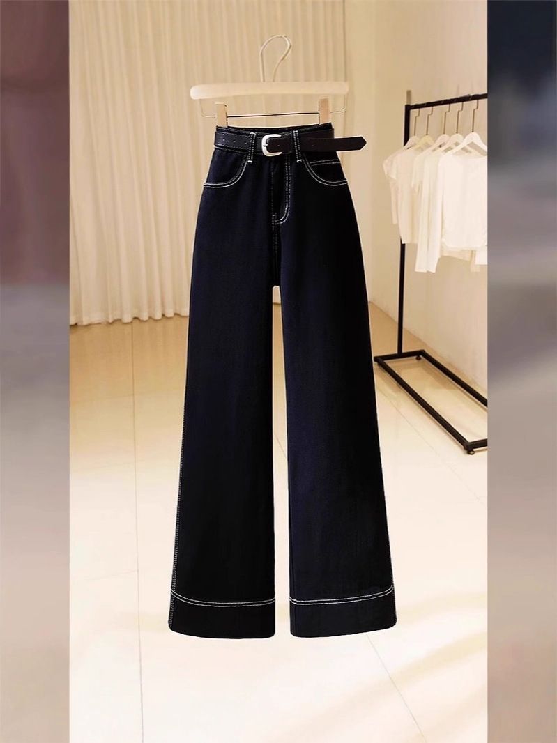 Lazy Chic Women's Outfit - Oversized Red Sweater & High-Waisted Straight Leg Pants Set (Casual Polyester Two-Piece)_ecoleips.com
