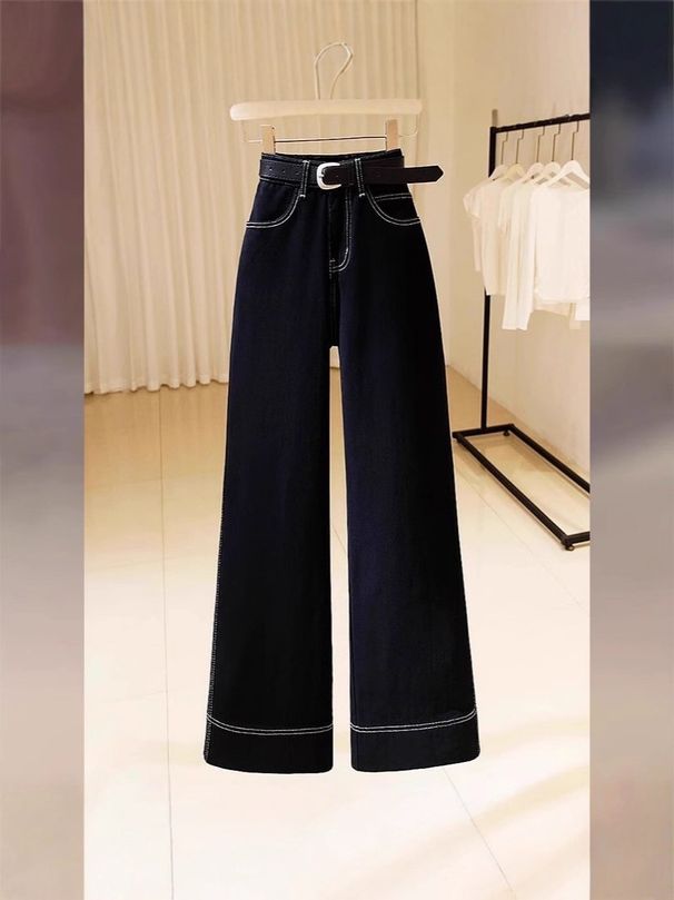 Lazy Chic Women's Outfit - Oversized Red Sweater & High-Waisted Straight Leg Pants Set (Casual Polyester Two-Piece)_ecoleips.com