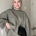 New Loriya Middle Eastern Muslim Thickened Knitted Set, Solid Color And Multi-Color Two-Piece Set_ecoleips.com
